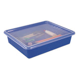 Storex Storage Tray with Lid, Flat, 1 gal, 10.65" x 10.65" x 2.96", Assorted Bright, 5/Pack (STX62534U05C) Each