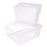 Storex Storage Tray, Deep, 2 gal, 10.65" x 10.65" x 5.2", Clear, 5/Pack (STX62532U05C) Each