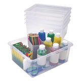 Storex Storage Tray, Deep, 2 gal, 10.65" x 10.65" x 5.2", Clear, 5/Pack (STX62532U05C) Each