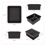 Storex Storage Tray, Deep, 2 gal, 10.65" x 10.65" x 5.2", Black, 5/Pack (STX62523U05C) Each