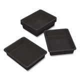 Storex Storage Tray, Flat, 102.4 oz, 10.65" x 10.65" x 2.96", Black, 5/Pack (STX62516U05C) Each