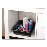 Storex Storage Tray, Flat, 102.4 oz, 10.65" x 10.65" x 2.96", Black, 5/Pack (STX62516U05C) Each