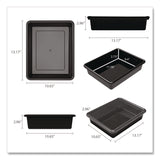 Storex Storage Tray, Flat, 102.4 oz, 10.65" x 10.65" x 2.96", Black, 5/Pack (STX62516U05C) Each