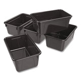 Storex Cubby Bin, Neutral Tones, 1.8 gal, 7.8" x 12.09" x 5.18", Black, 5/Pack (STX62466E05C) Each