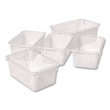 Storex Cubby Bin, 1.8 gal, 7.8" x 12.09" x 5.18", Translucent, 5/Pack (STX62461U05C) Each