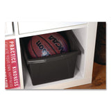 Storex Storage Bin with Lid, 4 gal, 11.25" x 11.25" x 7.87", Black, 6/Pack (STX61427U06C) Each
