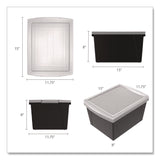 Storex Storage Bin with Lid, 4 gal, 11.25" x 11.25" x 7.87", Black, 6/Pack (STX61427U06C) Each
