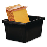 Storex Storage Bin with Lid, 4 gal, 11.25" x 11.25" x 7.87", Black, 6/Pack (STX61427U06C) Each