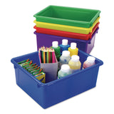 Storex Storage Tray, Deep, 2.81 gal, 10.65" x 13.17" x 5.2", Assorted Bright, 5/Pack (STX62530U05C) Each