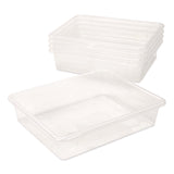 Storex Storage Tray, Flat, 1.69 gal, 10.65" x 13.17" x 2.96", Translucent, 5/Pack (STX62565U05C) Each