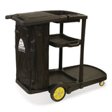 Nexstep Commercial Products Premier Janitor Cart, 2 Shelves, Plastic, 18.25 x 44.5 x 38, Black (NCP96980) Each