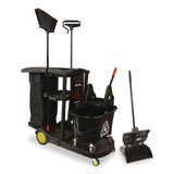 Nexstep Commercial Products Premier Janitor Cart, 2 Shelves, Plastic, 18.25 x 44.5 x 38, Black (NCP96980) Each