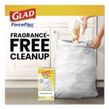 Glad® ForceFlex Kitchen Drawstring Trash Bags, Drawstring, 13 gal, Unscented, 23.47 x 25.38, White, 110 Bags/Box, 3 Boxes/Carton (CLO22541CT) Case of 330