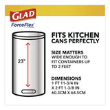 Glad® ForceFlex Kitchen Drawstring Trash Bags, Drawstring, 13 gal, Unscented, 23.47 x 25.38, White, 110 Bags/Box, 3 Boxes/Carton (CLO22541CT) Case of 330