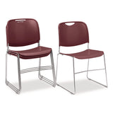 NPS® 8500 Series Ultra-Compact Plastic Stack Chair, Supports 500 lbs, 17" Seat Height, Burgundy Seat/Back, Chrome Base, 4/Pack (NPS85084) Each