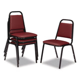 NPS® 9100 Series Vinyl Upholstered Stack Chair, Supports Up to 300 lbs, 18" Seat Height, Burgundy Seat/Back, Black Base, 4/Pack (NPS9108B4) Each