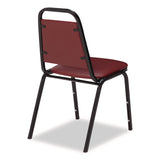 NPS® 9100 Series Vinyl Upholstered Stack Chair, Supports Up to 300 lbs, 18" Seat Height, Burgundy Seat/Back, Black Base, 4/Pack (NPS9108B4) Each