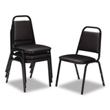 NPS® 9100 Series Vinyl Upholstered Stack Chair, Supports Up to 300 lbs, 18" Seat Height, Black Seat/Back/Base, 4/Pack (NPS9110B4) Each