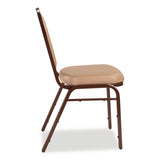 NPS® 9200 Series Premium Upholstered Stack Chair, Vinyl, Supports 500 lb, 19" Seat Ht, French Beige Seat/Back, Mocha Base, 2/Pack (NPS9201M2) Each
