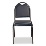 NPS® 9200 Series Premium Upholstered Stack Chair, Vinyl, Supports 500 lb, 19" Seat Ht, Midnight Blue Seat/Back, Black Base,2/Pack (NPS9204BT2) Each