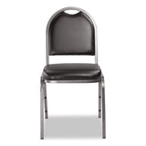 NPS® 9200 Series Premium Upholstered Stack Chair, Vinyl, Supports Up to 500 lb,19" Seat Height, Black Seat/Back, Silver Base, 2/PK (NPS9210SV2) Each
