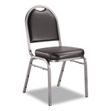 NPS® 9200 Series Premium Upholstered Stack Chair, Vinyl, Supports Up to 500 lb,19" Seat Height, Black Seat/Back, Silver Base, 2/PK (NPS9210SV2) Each