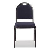 NPS® 9200 Series Premium Upholstered Stack Chair, Fabric, Supports 500 lbs, 19" Seat Ht, Midnight Blue Seat/Back, Black Base, 2/Pk (NPS9254BT2) Each