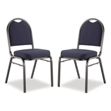 NPS® 9200 Series Premium Upholstered Stack Chair, Fabric, Supports 500 lbs, 19" Seat Ht, Midnight Blue Seat/Back, Black Base, 2/Pk (NPS9254BT2) Each