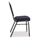 NPS® 9200 Series Premium Upholstered Stack Chair, Fabric, Supports 500 lbs, 19" Seat Ht, Midnight Blue Seat/Back, Black Base, 2/Pk (NPS9254BT2) Each