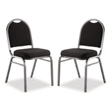 NPS® 9200 Series Premium Upholstered Stack Chair, Fabric, Supports 500 lb, 19" Seat Ht, Ebony Black Seat/Back, Silver Base, 2/PK (NPS9260SV2) Each