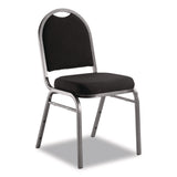 NPS® 9200 Series Premium Upholstered Stack Chair, Fabric, Supports 500 lb, 19" Seat Ht, Ebony Black Seat/Back, Silver Base, 2/PK (NPS9260SV2) Each