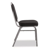 NPS® 9200 Series Premium Upholstered Stack Chair, Fabric, Supports 500 lb, 19" Seat Ht, Ebony Black Seat/Back, Silver Base, 2/PK (NPS9260SV2) Each