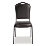NPS® 9300 Series Deluxe Upholstered Stack Chair, Vinyl, Supports Up to 500 lb, 19" Seat Height, Black Seat/Back/Base, 2/Pack (NPS9310BT2) Each