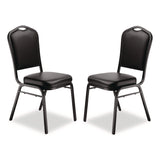 NPS® 9300 Series Deluxe Upholstered Stack Chair, Vinyl, Supports Up to 500 lb, 19" Seat Height, Black Seat/Back/Base, 2/Pack (NPS9310BT2) Each