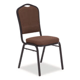NPS® 9300 Series Deluxe Upholstered Stack Chair, Fabric, Supports 500 lb, 19" Seat Height, Chocolatier Seat/Back, Black Base, 2/PK (NPS9361BT2) Each