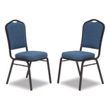 NPS® 9300 Series Deluxe Upholstered Stack Chair, Fabric, Supports 500 lb, 19" Seat Ht, Natural Blue Seat/Back, Black Base, 2/Pack (NPS9374BT2) Each
