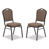 NPS® 9300 Series Deluxe Upholstered Stack Chair, Fabric, Supports 500 lb, 19" Seat Ht, Natural Taupe Seat/Back, Black Base, 2/Pack (NPS9378BT2) Each