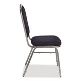 NPS® 9300 Series Deluxe Upholstered Stack Chair, Fabric, Supports 500 lb, 19" Seat Ht, Diamond Navy Seat/Back, Silver Base, 2/Pack (NPS9364SV2) Each