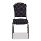 NPS® 9300 Series Deluxe Upholstered Stack Chair, Fabric, Supports 500 lb, 19" Seat Ht, Diamond Navy Seat/Back, Silver Base, 2/Pack (NPS9364SV2) Each