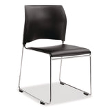 NPS® 8700 Series Cafetorium Plush Vinyl Stack Chair, Supports Up to 500 lb, 18" Seat Height, Black Seat/Back, Chrome Base, 4/Pack (NPS871011104) Each