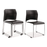 NPS® 8700 Series Cafetorium Plush Vinyl Stack Chair, Supports Up to 500 lb, 18" Seat Height, Black Seat/Back, Chrome Base, 4/Pack (NPS871011104) Each