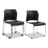 NPS® 8800 Series Cafetorium Plastic Stack Chair, Supports Up to 500 lb, 18" Seat Height, Black Seat/Back, Chrome Base, 4/Pack (NPS881011104) Each