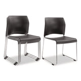 NPS® 8800 Series Cafetorium Plastic Stack Chair, Supports Up to 500 lb, 18" Seat Height, Charcoal Seat/Back, Chrome Base, 4/Pack (NPS882011204) Each