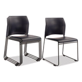 NPS® 8700 Series Cafetorium Plush Vinyl Stack Chair, Supports Up to 500 lb, 18" Seat Height, Blue Seat/Back, Black Base, 4/Pack (NPS870410044) Each