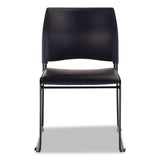 NPS® 8700 Series Cafetorium Plush Vinyl Stack Chair, Supports Up to 500 lb, 18" Seat Height, Blue Seat/Back, Black Base, 4/Pack (NPS870410044) Each