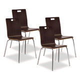 NPS® Bushwick Series Bentwood Chair, Supports Up to 500 lb, 18" Seat Height, Espresso Seat, Espresso Back, Chrome Base, 4/Pack (NPSBCC214) Each
