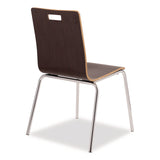 NPS® Bushwick Series Bentwood Chair, Supports Up to 500 lb, 18" Seat Height, Espresso Seat, Espresso Back, Chrome Base, 4/Pack (NPSBCC214) Each
