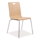 NPS® Bushwick Series Bentwood Chair, Supports Up to 500 lb, 18" Seat Height, Natural Seat, Natural Back, Chrome Base, 4/Pack (NPSBCC224) Each