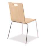 NPS® Bushwick Series Bentwood Chair, Supports Up to 500 lb, 18" Seat Height, Natural Seat, Natural Back, Chrome Base, 4/Pack (NPSBCC224) Each