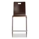 NPS® Bushwick Series Bentwood Stool, Counter Height, Supports Up to 500 lb, 24" Seat Height, Espresso Seat/Back, Chrome Base, 4/PK (NPSBCM214) Each